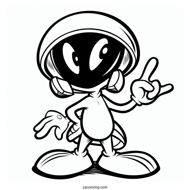 Marvin the Martian Looney Tunes Alien Coloring Page
