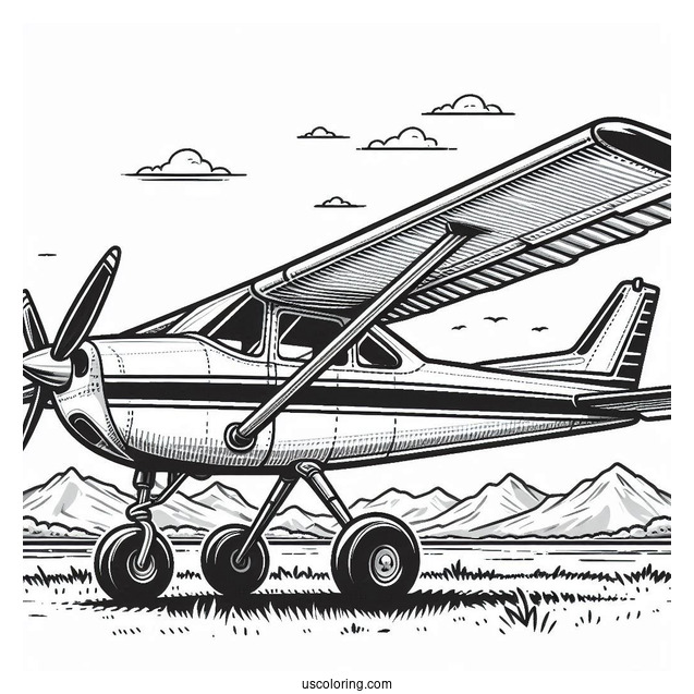 Coloring Page Of Cessna 172 Plane