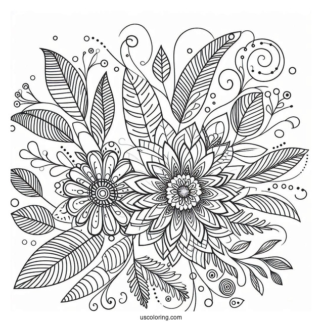 Floral Abstract Coloring Page