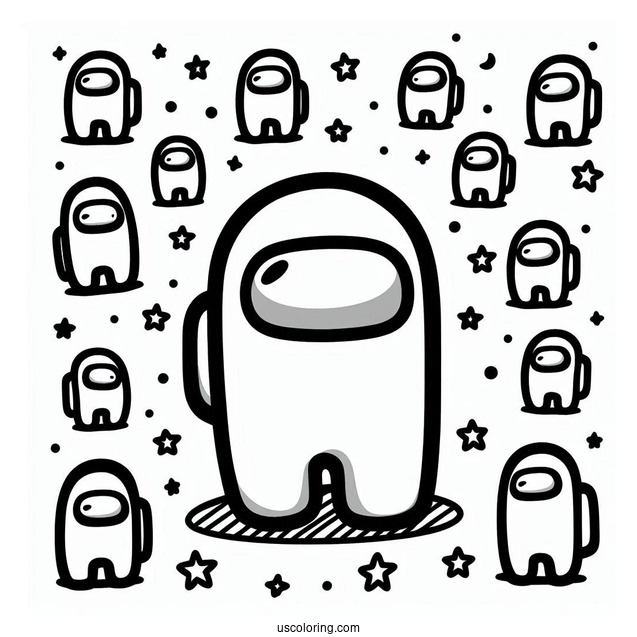 Among Us Outline for Preschoolers