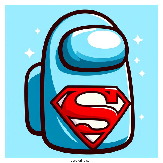 Among Us Superman Skin Coloring In