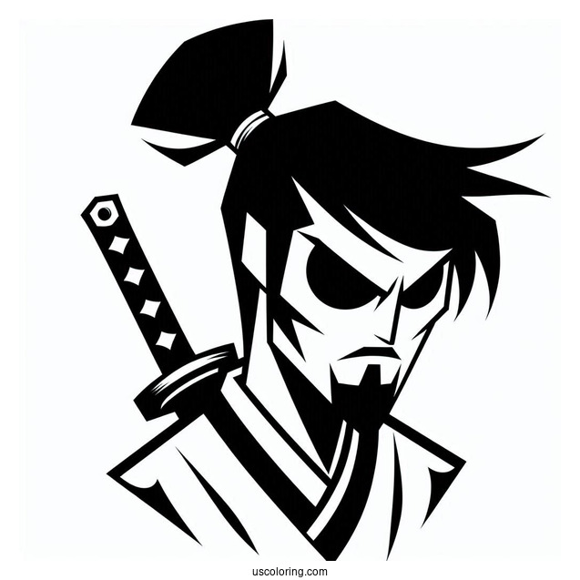 Simple Samurai Jack Coloring Sheet For Kids