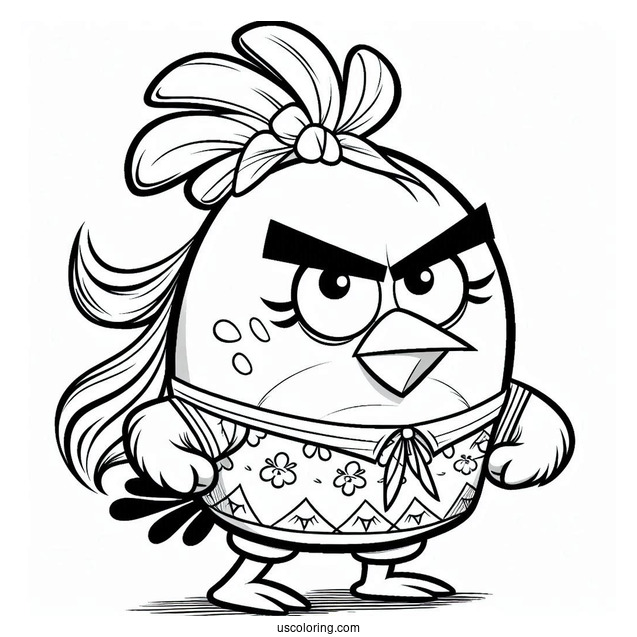 Detailed Matilda Angry Birds Coloring In