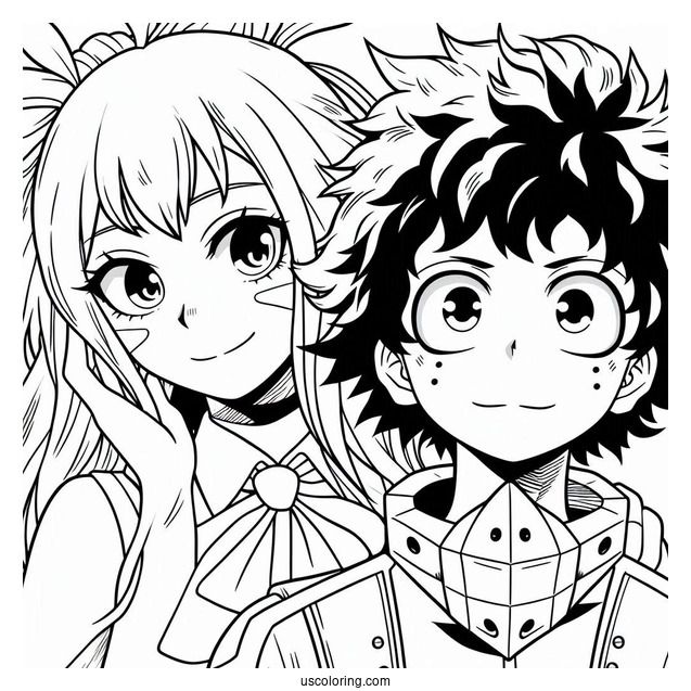 My Hero Academia Deku Coloring Page Poster