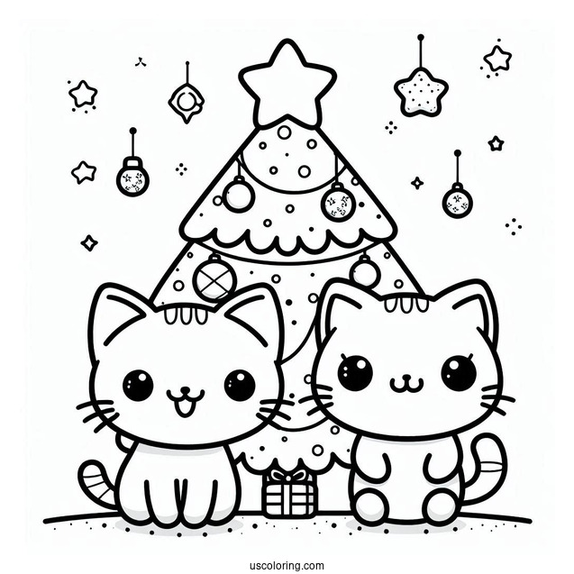 Kawaii Cat Themed Christmas Tree