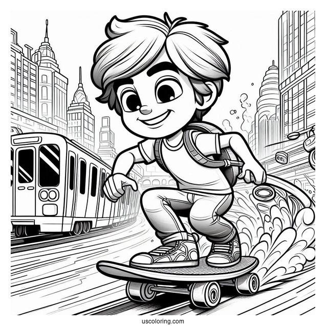 Subway Surfers Coloring Page Alicia Racing Jake