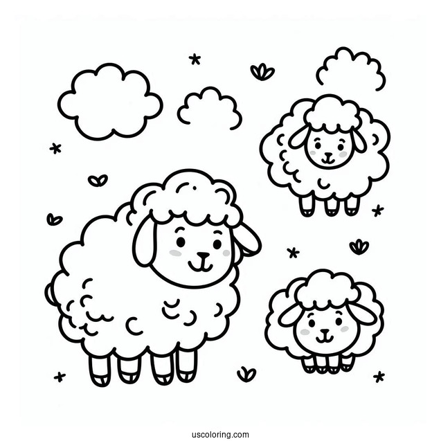 Simple Outline Of Sheep For Toddlers