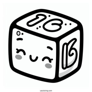 Smiling 16 Numberblocks Coloring Page
