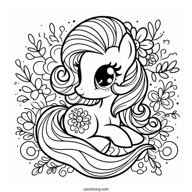 Simple Pipp Petals Pony Coloring Sheet for Kids
