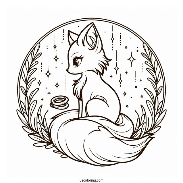 Tails Coloring Page In Front Of The Gold Ring