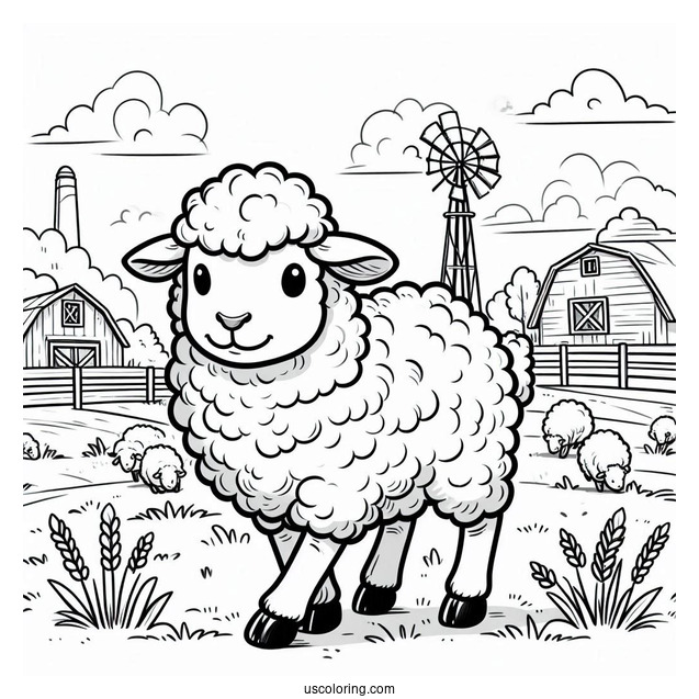 Sheep Walking Around Field On Farm