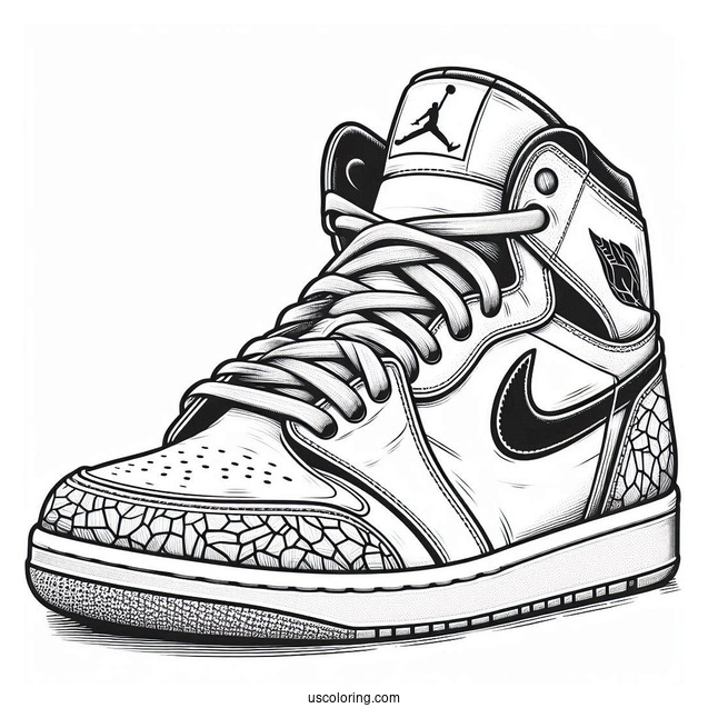 Nike Coloring Page Of Air Jordan Shoes Side View