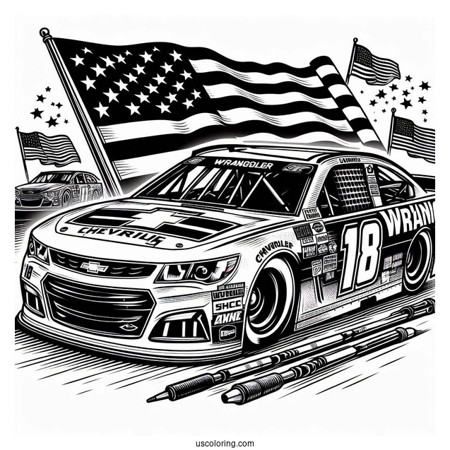NASCAR Coloring Page Wrangler Chevrolet Racing
