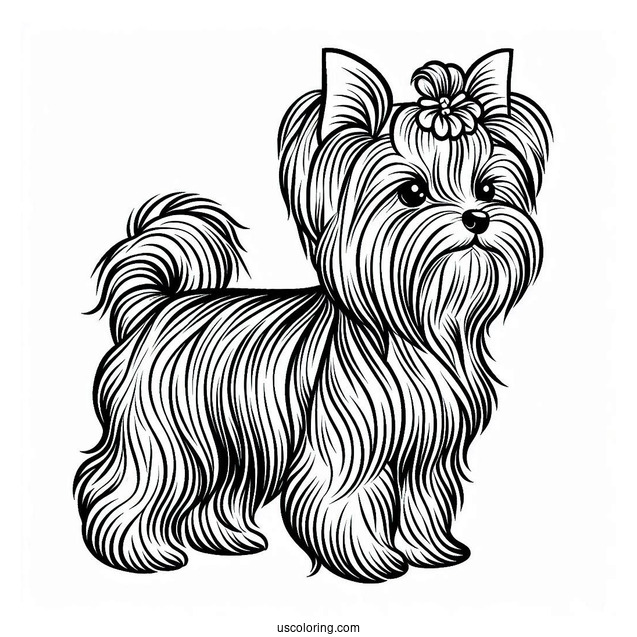 Yorkshire Terrier Coloring Page For Kids