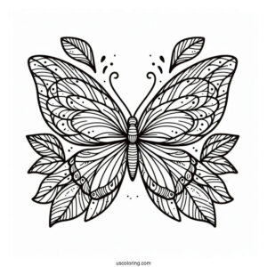 Tropical Butterfly Coloring Sheet