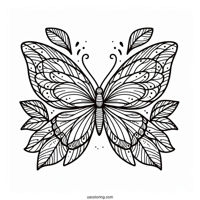 Tropical Butterfly Coloring Sheet