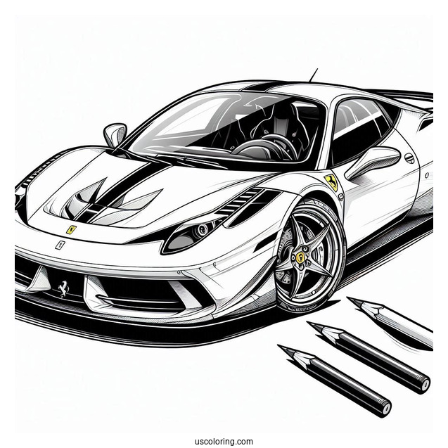 Ferrari 458 Coloring Sheet