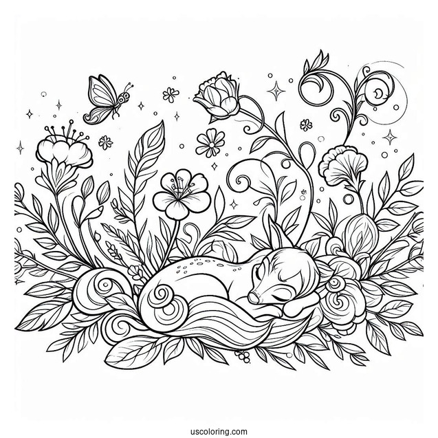 Coloring Page Of Flora, Fauna, and Merryweather