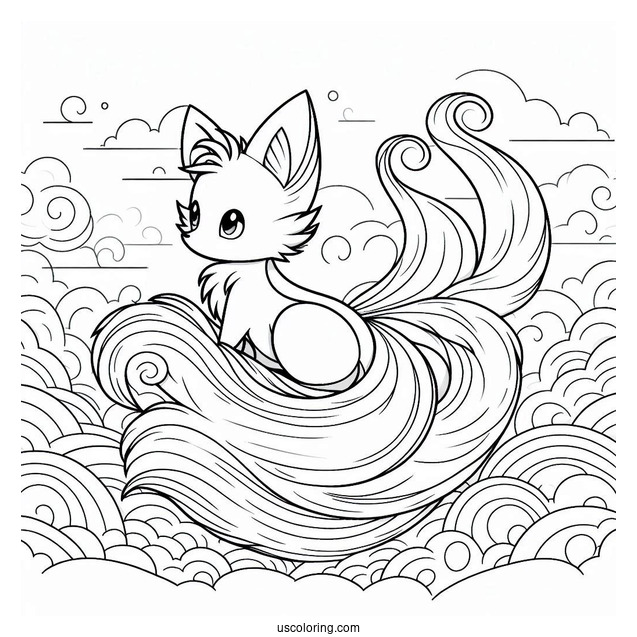 Tails Coloring Page Flying In The Sky