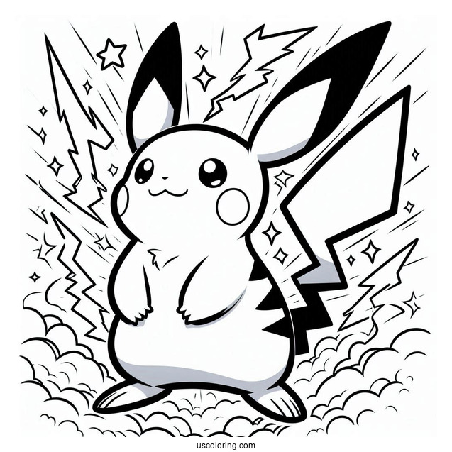 Raichu Coloring Page GX Thunderbolt Pokemon Card