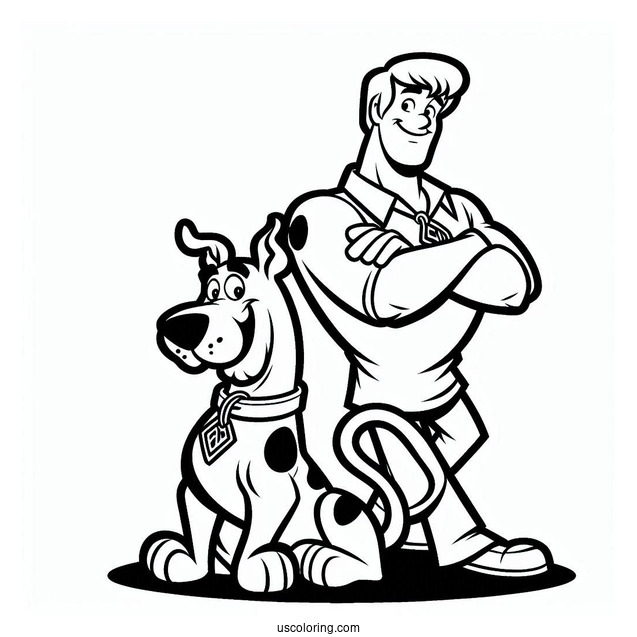 Scooby-Doo With Scooby Snax To Color For Kids