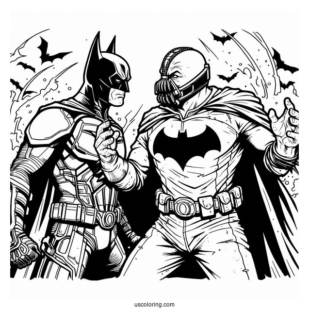 Batman Vs Bane Villan Coloring Page