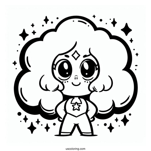Steven Universe Coloring Page Of Simple Garnet For Preschoolers