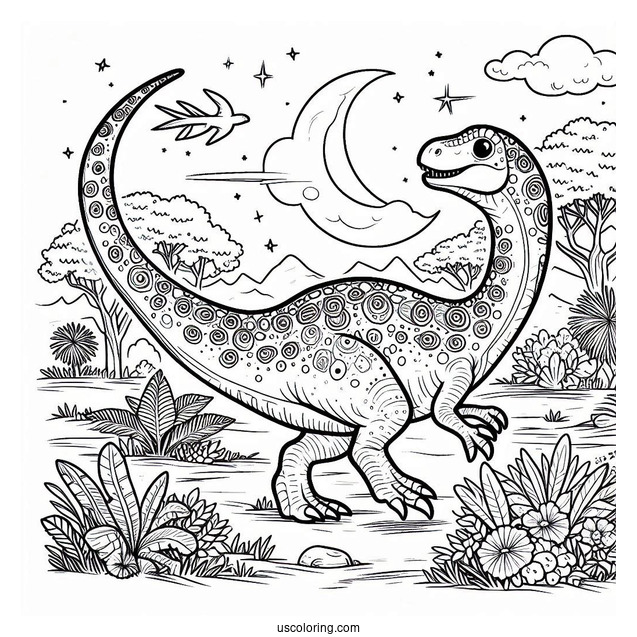 Easy Coelophisys Coloring Page For Kids