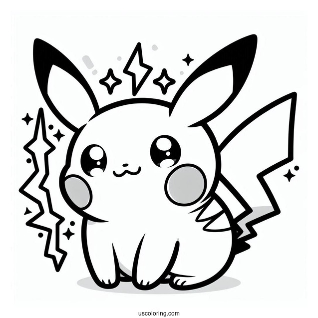 Cool Raichu Coloring Page With Lightning Cheeks