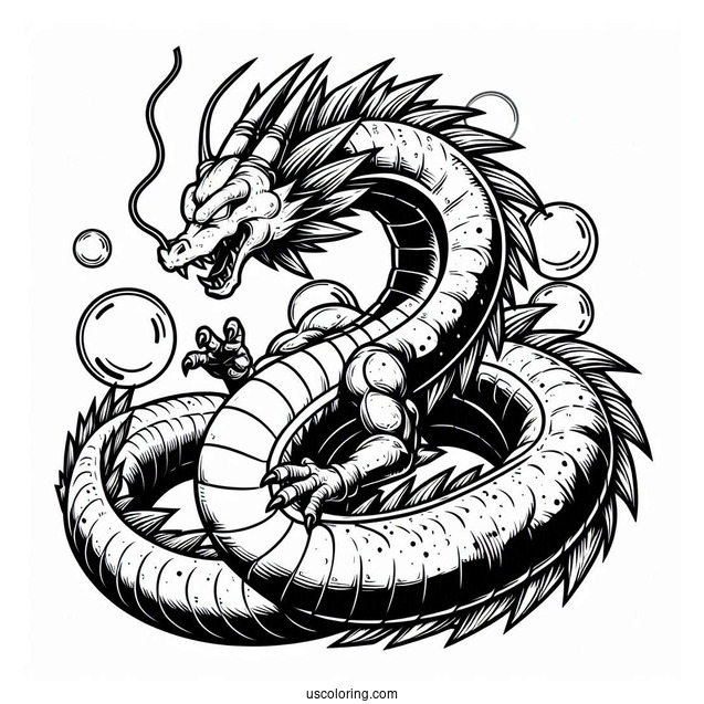 Shenron Dragon Over Capsule Corp Dragon Ball Z Coloring Page