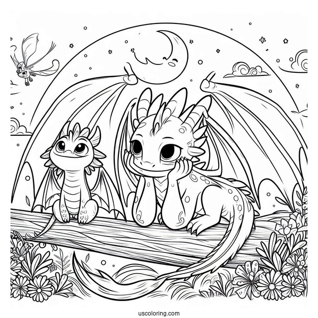 Raya And The Last Dragon Coloring Page Of Cute Raya And Sisu Back To Back