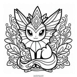 Vaporeon Mandala Coloring Page For Kids