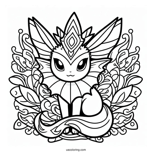 Vaporeon Mandala Coloring Page For Kids
