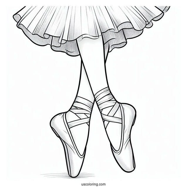 Girl_s Ballet Flats To Color For Preschoolers