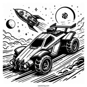 Easy Rocket League Coloring Page Alpha Outline For Kids