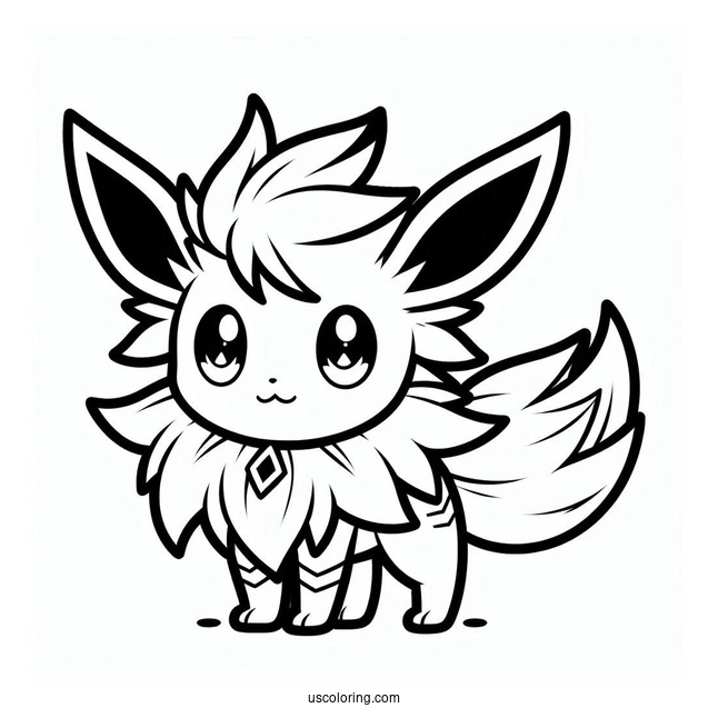 Chibi Jolteon Coloring Page For Kids