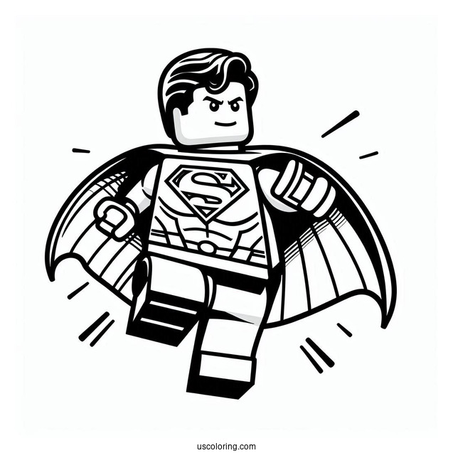 Lego Superman Coloring Page For Kids