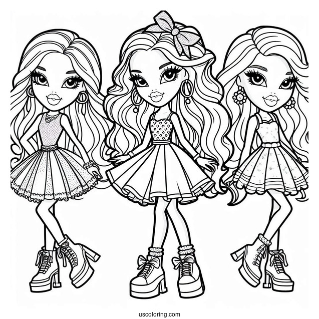 Bratz Yasmin In Skirt Coloring Sheet