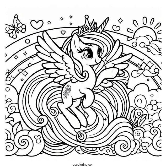 Princess Celestia On Rainbow