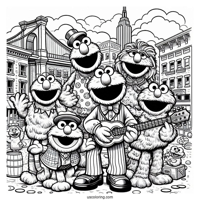 Realistic Sesame Street Coloring Page