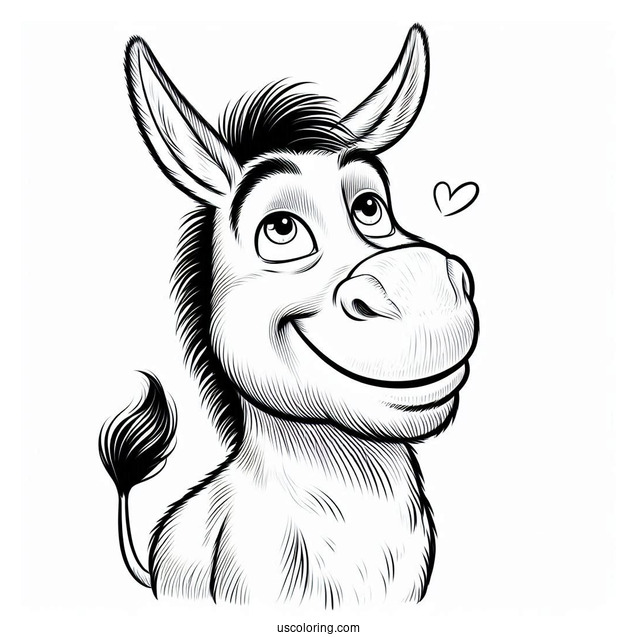 Smiling Donkey Coloring Sheet