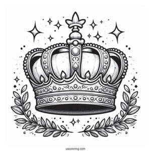Big Realistic Crown Coloring Page
