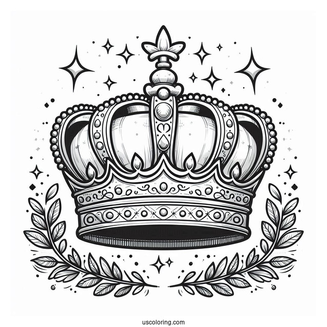 Big Realistic Crown Coloring Page