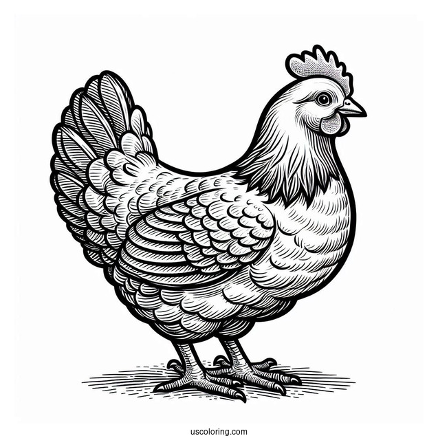Plymouth Rock Chicken Coloring Sheet