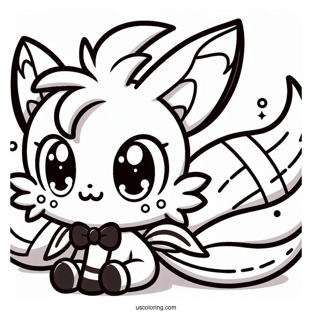 Kawaii Tails Coloring Page For Preschoolers
