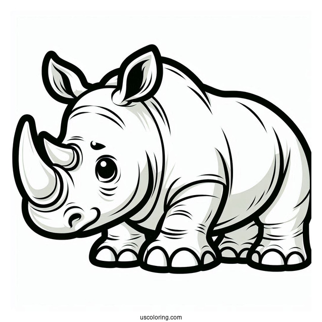 Rhino Coloring Page For Preschoolers