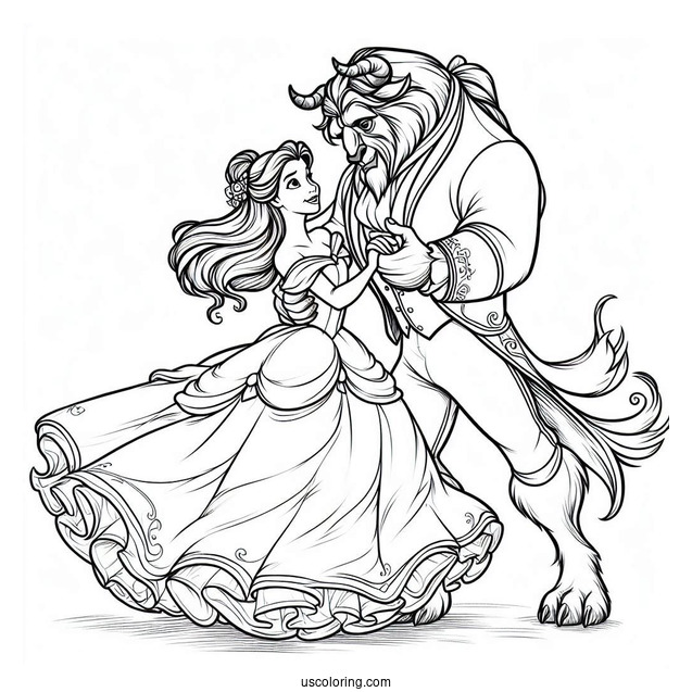 Princess Belle Dancing With Adam The Beast