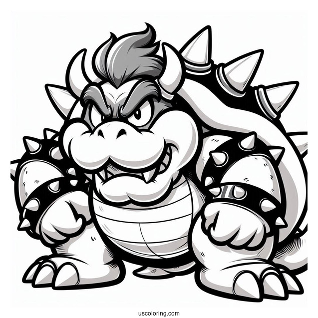 Angry Looking Bowser To Color