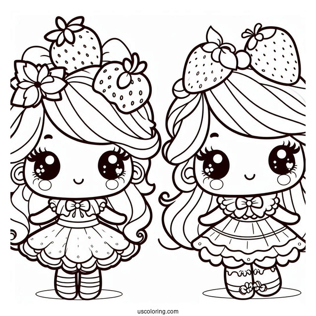 Cute Strawberry Shortcake Coloring Page For Preschoolers