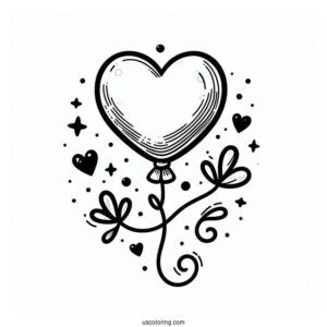 Love Heart Shaped Balloons To Color
